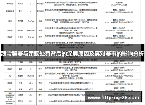 魏震禁赛与罚款处罚背后的深层原因及其对赛事的影响分析